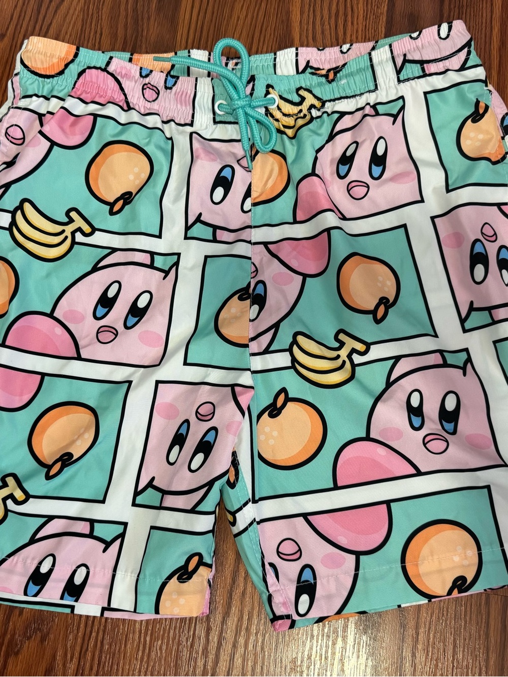 Nintendo Kirby Graphic Swim Shorts in Mint & Pink with Fruit